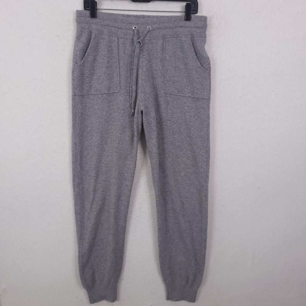 C by Bloomingdale's Cashmere Joggers Women Large Gray Luxury Knit Lounge Pants